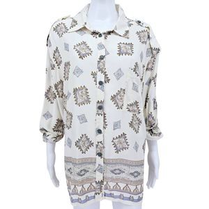 Vintage Leslie Fay Southwest Button Up Shirt 26W Plus